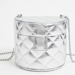 Silver mini crossbody bag